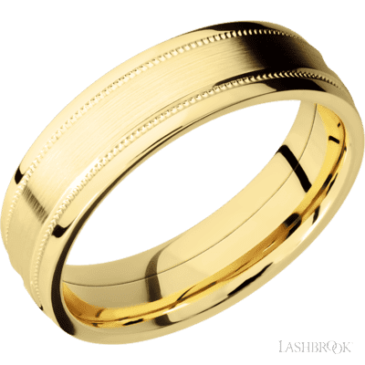 14K Yellow Gold with Polish Finish and Titanium Inlay