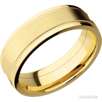 14K Yellow Gold with Polish , Polish Finish and Zirconium Inlay