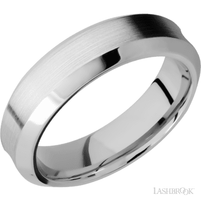 14K White Gold with Anglesatin , Polish Finish and 14K Rose Gold Sleeve