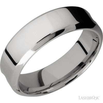 Titanium with Polish Finish and Meteorite Inlay Custom Wedding Band