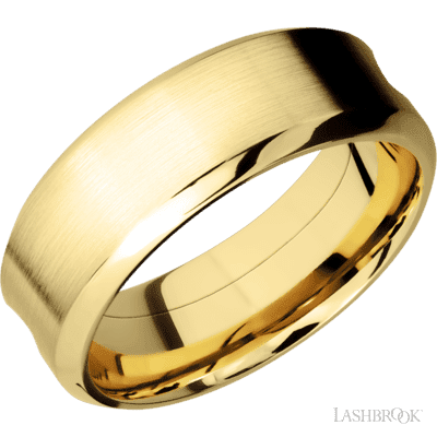 14K Yellow Gold with Polish Finish and Zirconium Inlay Custom Wedding Band