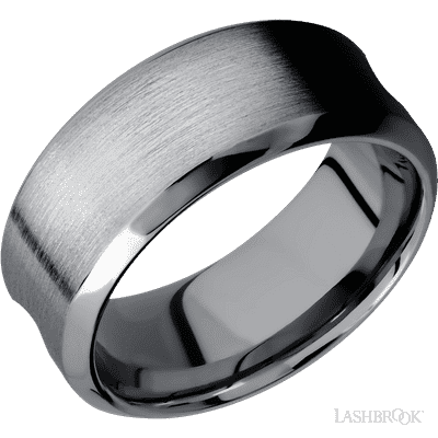 Tantalum with Satin , Polish Finish and Blood Wood Sleeve Custom Wedding Band