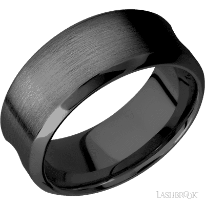Zirconium with Satin , Polish Finish and Forged Carbon Fiber Sleeve Custom Wedding Band