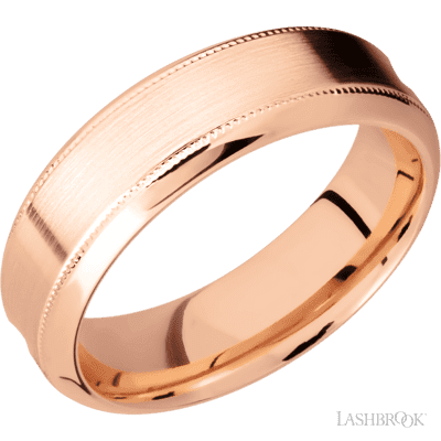 14K Rose Gold with Satin , Polish Finish