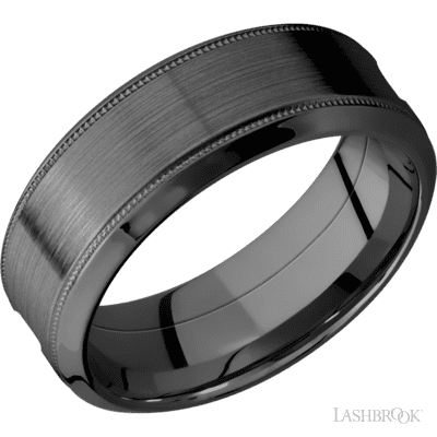 Zirconium with Polish , Polish Finish and Tantalum Inlay