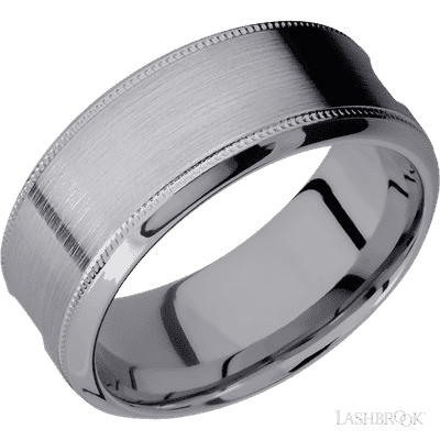Tantalum with Distressed , Polish Finish Custom Wedding Band