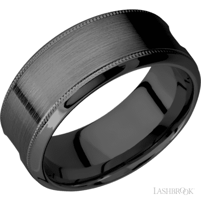 Zirconium with Satin , Polish Finish Custom Wedding Band