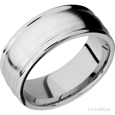 14K White Gold with Polish , Polish Finish and Meteorite Inlay and Antler Sleeve