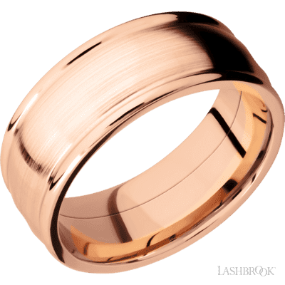 14K Rose Gold with Polish Finish and Marble Inlay