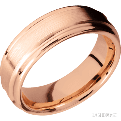 14K Rose Gold with Satin , Polish Finish and King's Desert Inlay
