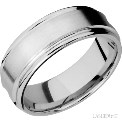 14K White Gold with Satin , Polish Finish Custom Wedding Band